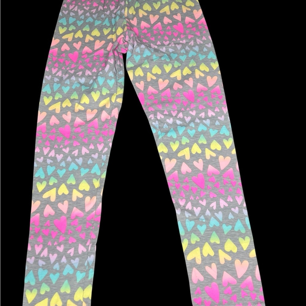 SO Multicolor Heart Pattern Kids Leggings size L(10-12)